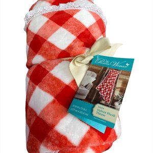 The Pioneer Woman Plush Velvet Throws 50x72 Soft Polyester Lace Trim NEW